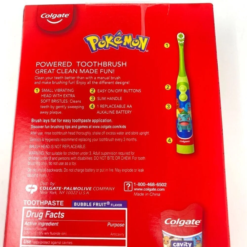 Colgate Kids Pokémon Target Exclusive Gift Set Battery Toothbrush Toothpaste